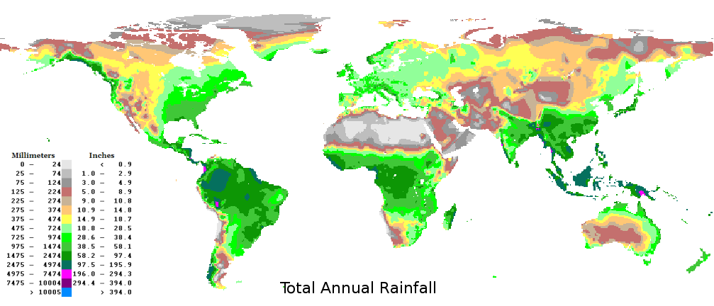 Map of World Rainfall